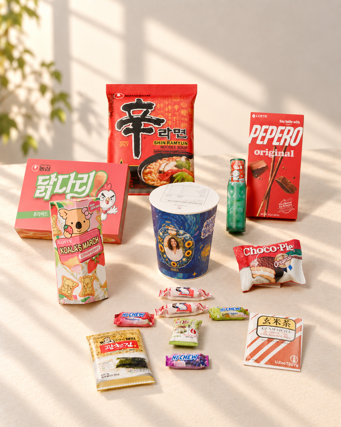 The Solo Hero Box personalised ramen cup and snack gift